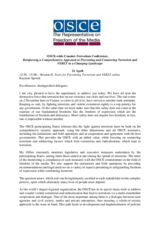 Keynote Speech by the OSCE Representative on Freedom of the Media for the OSCE-wide Counter-Terrorism Conference, "Reinforcing a Comprehensive Approach to Preventing and Countering Terrorism and VERLT in a Changing Landscape"
