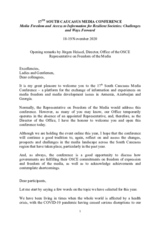 Opening speech by the Director of the Office of the OSCE Representative on Freedom of the Media at the 17th South Caucasus Media Conference