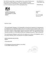 Response by the Delegation of the United Kingdom to the Questionnaire on the Code of Conduct on Politico-Military Aspects of Security