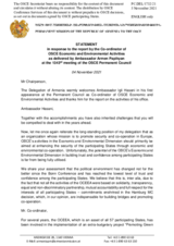 Statement by the Delegation of Armenia in response to the report by the Co-ordinator of OSCE Economic and Environmental Activities, Ambassador Igli Hasani