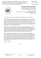Statement by the Delegation of the United States of America on the local elections in Georgia, held on 2 and 30 October 2021