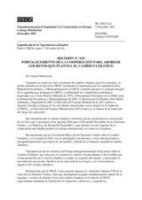 Decision No. 3/21 - STRENGTHENING CO-OPERATION TO ADDRESS THE CHALLENGES CAUSED BY CLIMATE CHANGE