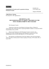 Permanent Council Decision No. 1421