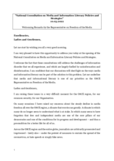 Welcoming Remarks by the Representative on Freedom of the Media for the National Consultation on Media and Information Literacy Policies and Strategies