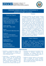 Factsheet on Extra-budgetary project: Informed citizens and efficient mechanisms to prevent and fight corruption