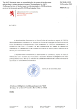 Response by the Delegation of Luxembourg to the Questionnaire on the Code of Conduct on Politico-Military Aspects of Security