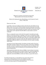 Statement by the Delegation of Norway in response to the report by the OSCE Representative on Freedom of the Media, Ms. Teresa Ribeiro