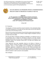 Statement by the Delegation of Armenia on the aggression of Azerbaijan against Artsakh and Armenia with the direct involvement of Turkey and foreign terrorist fighters