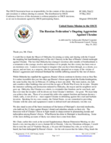 Statement by the Delegation of the United States of America on the Russian Federation’s ongoing aggression against Ukraine