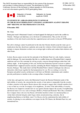 Statement by the Delegation of Canada in response to the address by the Minister of Foreign Affairs of Lithuania, H.E. Mr. Gabrielius Landsbergis, and on the Russian Federation’s ongoing aggression against Ukraine