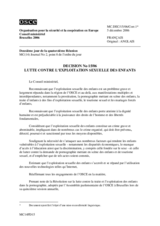 Décision  No. 15/06 sur la lutte contre l’exploitation sexuelle des enfants