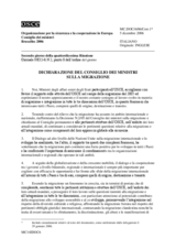 Dichiarazione del Consiglio dei Ministri sulla migrazione