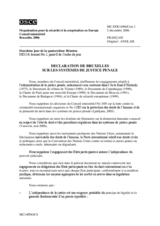 Brussels Declaration on Criminal Justice Systems (fr)