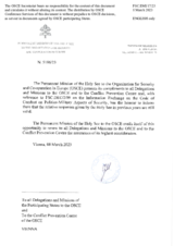 Response by the Delegation of the Holy See to the Questionnaire on the Code of Conduct on Politico-Military Aspects of Security