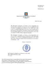 Response by the Delegation of Norway to the Questionnaire on the Code of Conduct on Politico-Military Aspects of Security