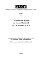 Final Document of the Twenty-Ninth Meeting of the Ministerial Council, Łódź, 1-2 December 2022
