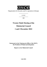 Final Document of the Twenty-Ninth Meeting of the Ministerial Council, Łódź, 1-2 December 2022