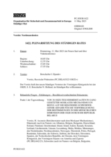 Journal der 1422. Plenarsitzung des Ständigen Rates 