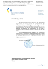 Response by the Delegation of Ukraine to the Questionnaire on the Code of Conduct on Politico-Military Aspects of Security