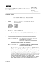 Diario de la 1401ª Sesión plenaria del Consejo Permanente