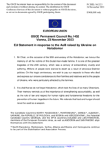 Statement by the Spanish EU Presidency on the 90th anniversary of the Holodomor genocide committed in Ukraine in 1932–1933 by the totalitarian Stalin regime