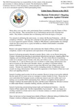 Statement by the Delegation of the United States of America on the Russian Federation’s ongoing aggression against Ukraine