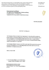Response by the Delegation of Ireland to the Questionnaire on the Code of Conduct on Politico-Military Aspects of Security