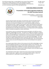 Statement by the Delegation of the United States of America in response to the presentation of the 2025 Programme Outline by the Secretary General, Ms. Helga Maria Schmid