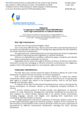 Statement by the Delegation of Ukraine in response to the report by the High Commissioner on National Minorities, Ambassador Kairat Abdrakhmanov
