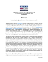 Position Paper on attacks against journalists as war crimes during armed conflict