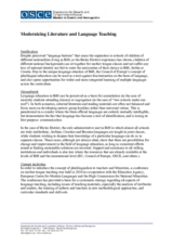 Modernising Literature and Language Teaching