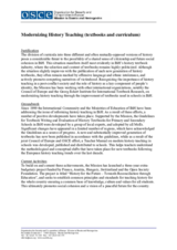 Modernizing History Teaching (textbooks and curriculum)