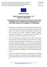 Statement by the Polish EU Presidency on the outcomes of the first Central Asia-European Union summit, held in Samarkand, Uzbekistan, on 3 and 4 April 2025