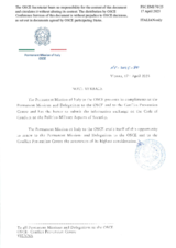 Response by the Delegation of Italy to the Questionnaire on the Code of Conduct on Politico-Military Aspects of Security