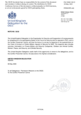 Response by the Delegation of the United Kingdom to the Questionnaire on the Code of Conduct on Politico-Military Aspects of Security