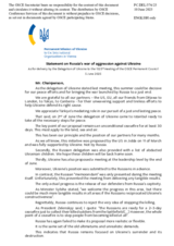 Statement by the Delegation of the United States of America on the Russian Federation’s ongoing aggression against Ukraine