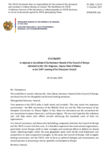 Statement by the Delegation of Armenia in response to the address by the Secretary General of the Council of Europe, Mr. Alain Berset