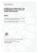 Serbia: Opinion on the Current Draft Law on Amendments to the Law on the Unified Voter Register