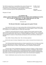 Statement by the Delegation of Canada on the Russian Federation’s ongoing aggression against Ukraine