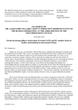 Statement by the Delegation of the Russian Federation on the increasing military involvement of certain NATO and EU member States in yet more confrontation in and around Ukraine
