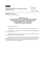 Permanent Council Decision No. 492