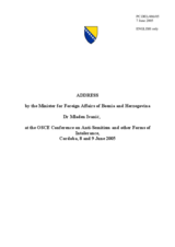 Address by the Minister for Foreign Affairs of Bosnia and Herzegovina, Mladen Ivanic