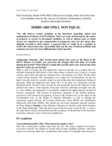 Interview with the Head of the OSCE Mission to Croatia, Feral Tribune