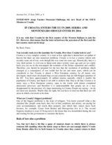 Interview with the Head of the OSCE Mission to Croatia, Jutarnji list