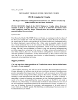 Interview with the Head of the OSCE Mission to Croatia, Globus