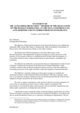 Statement by Mr. Alexander Zhuravskiy, Delegation of the Russian Federation