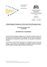 Statement by the Delegation of the United Kingdom/EU on the case of Mr. Shamsiddinov in Kazakhstan