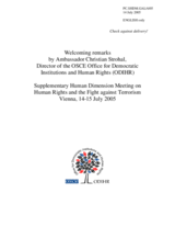 Opening Remarks by Ambassador Christian Strohal, Director, OSCE Office for Democratic Institutions and Human Rights