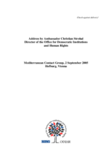 Address by Ambassador Christian Strohal to the Mediterranean Contact Group, Vienna, 2 September 2005