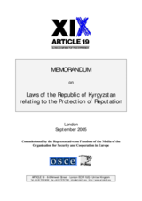 Legal review on civil and criminal law on libel in Kyrgyzstan Legal review on civil and criminal law on libel in Kyrgyzstan